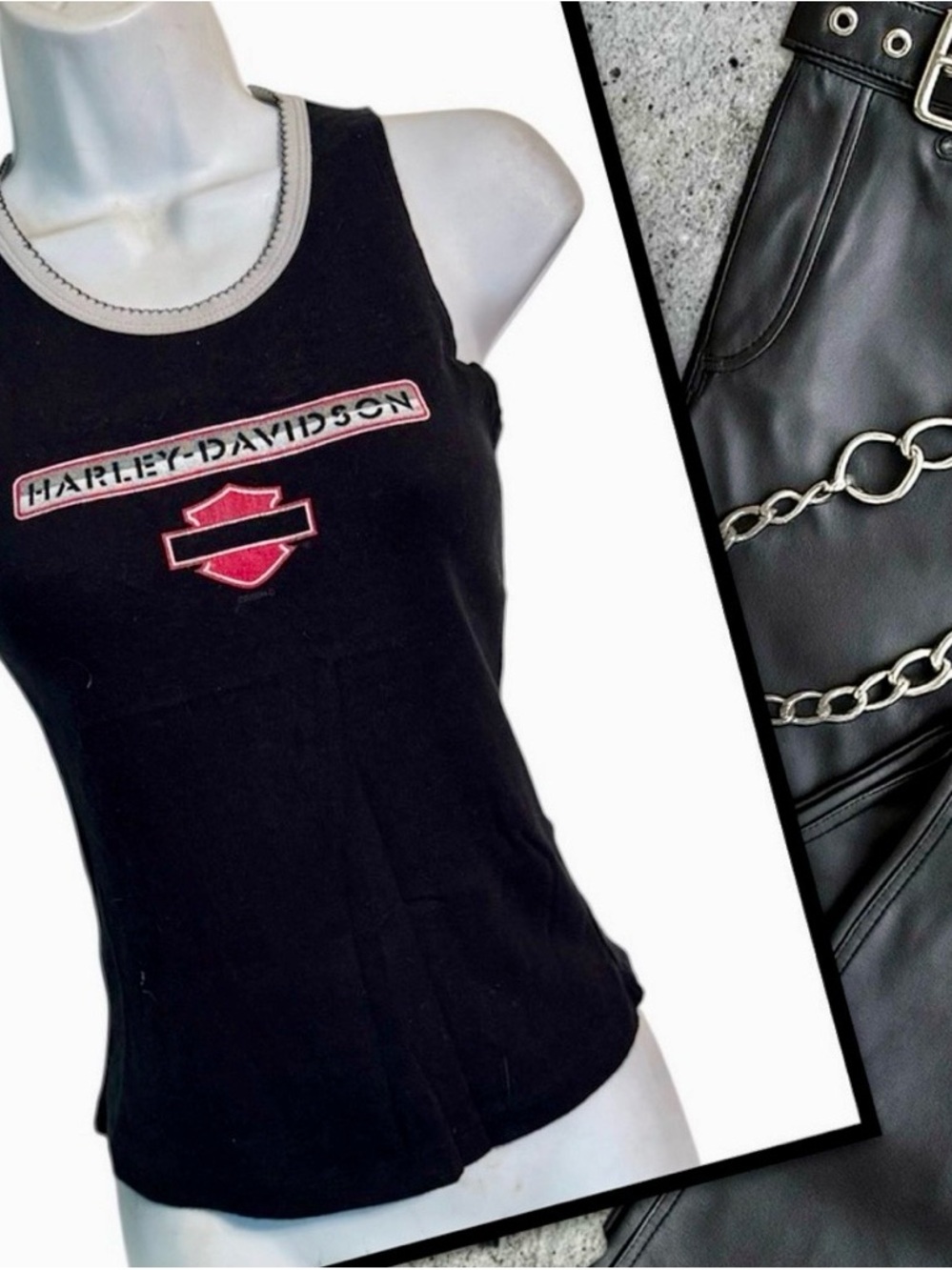 Vintage Y2K Harley Davidson Babydoll Tank USA Made Lexington KY Dealer XS S
